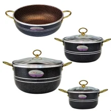 سرویس قابلمه 7 پارچه زنبوری دسته طلایی هلنا