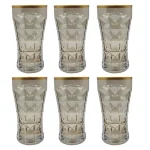 لیوان لب طلا اکوامارین بسته 6 عددی