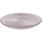 پیش دستی شیشه ای لب طلا سولو