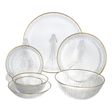 سرویس غذاخوری 33 پارچه گرد لب طلا سولو