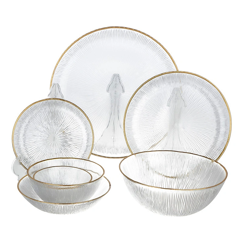 سرویس 33 پارچه گرد ساده لب طلا سولو