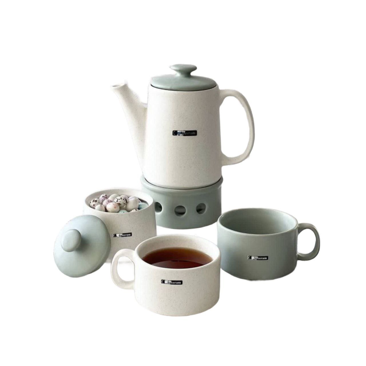 سرویس چای خوری دونفره رنگی