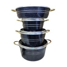 سرویس قابلمه طرح گلدونی 7 پارچه دسته فلزی هلنا مدل 01324