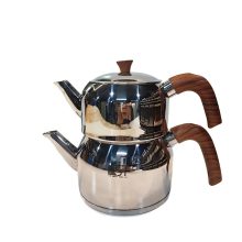 کتری و قوری لوله دار کی اس تی مدل دسته چوبی