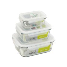 ظرف شیشه ای مستطیل 6 پارچه برند لیمون مدل 180635