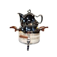 کتری قوری استیل رونیکا مدل دسته چوبی