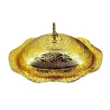 قندان سربی طلایی آسیا مدل بیضی