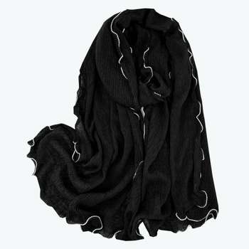 شال زنانه برشکا‌ شاین مدل نخی دورمروارید وارادتی