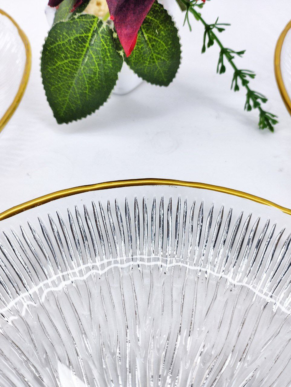 پیش دستی شیشه ای لب طلا سولو