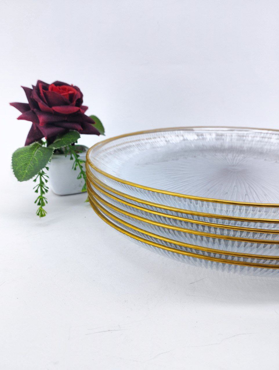 پلو خوری بلور لب طلایی سولو