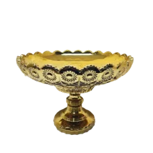 میوه خوری پایه دار شیشه ای طلایی می جی