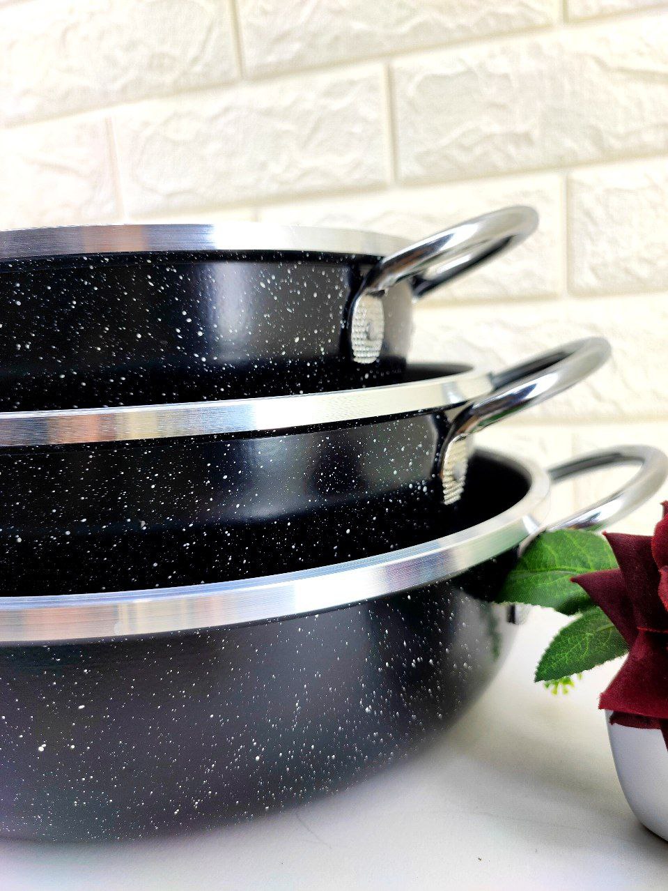 سه تابه دو دسته نقره ای صبا انسی