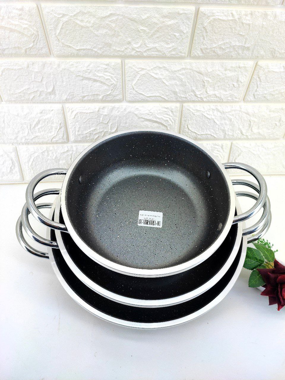 سه تابه دو دسته نقره ای صبا انسی