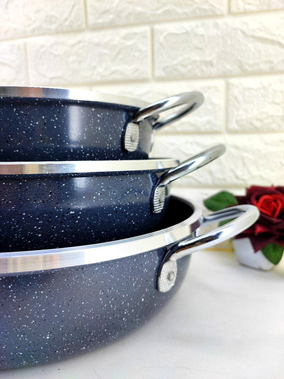 سه تابه دو دسته نقره ای صبا انسی