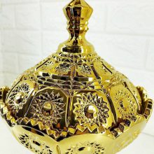 شکلات خوری شیشه ای طلایی می جی