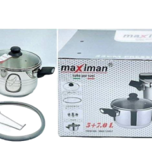 زودپز استیل دو قلو 5 و 7 لیتری مکسی من مدل 107