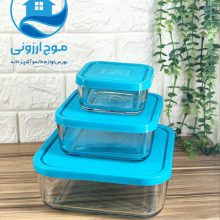 ظرف غذا 3 تایی شیشه ای مربع