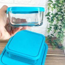 ظرف غذا 3 تایی شیشه ای مربع