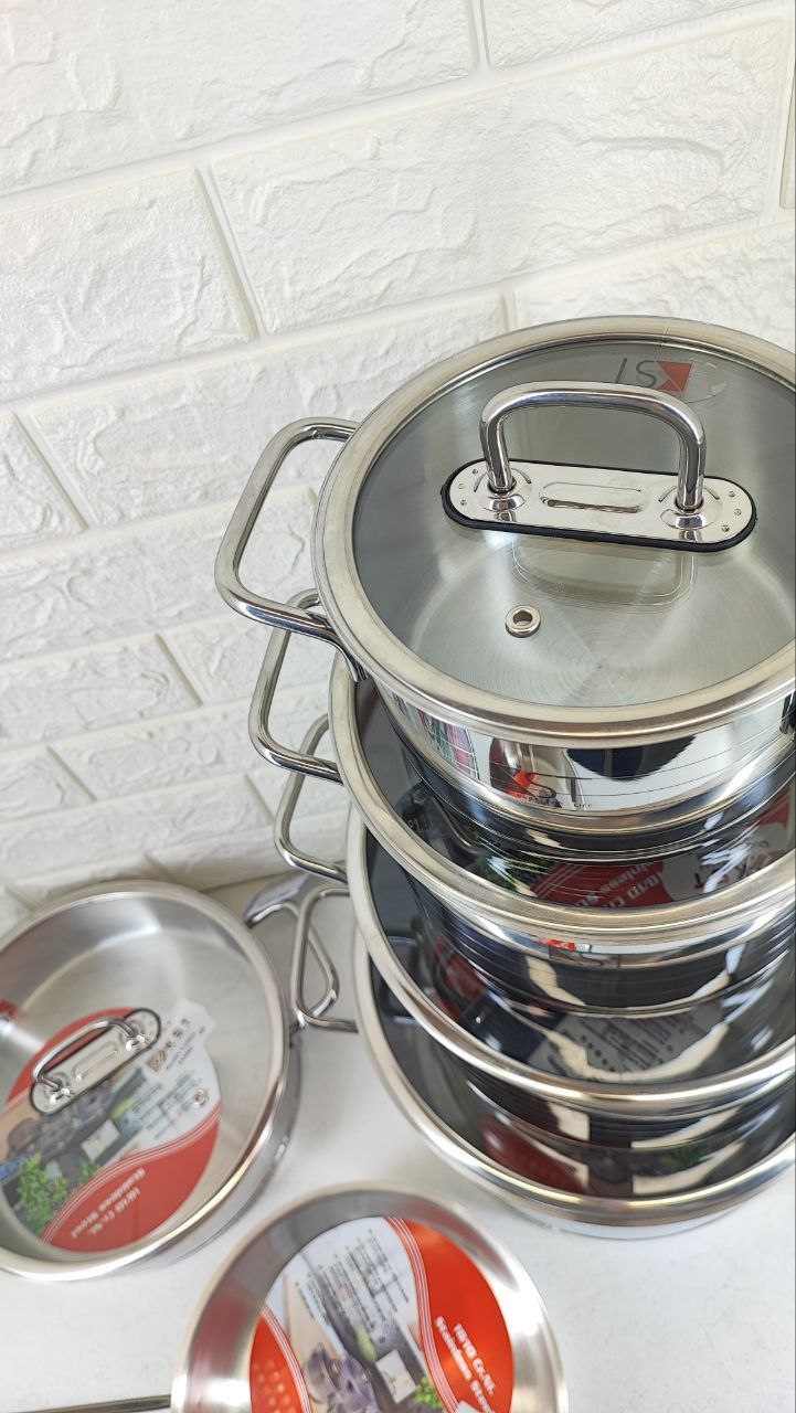 سرویس قابلمه 11 پارچه استیل کی اس تی