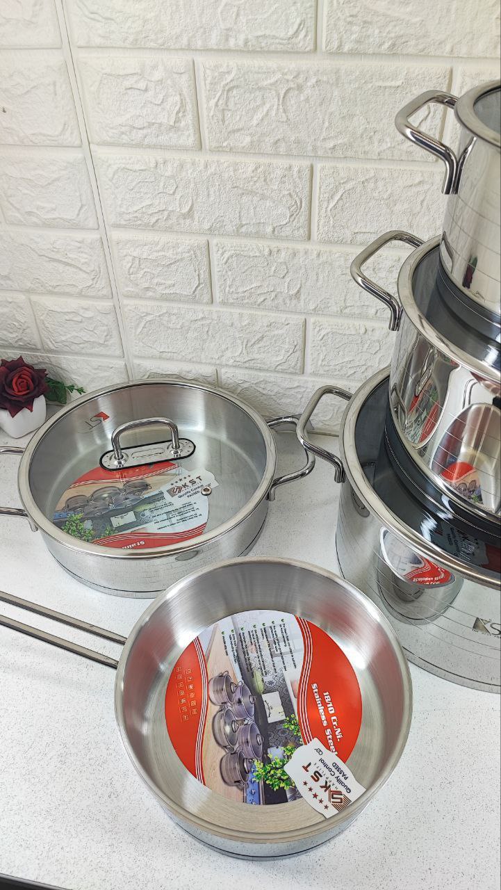 سرویس قابلمه 11 پارچه استیل کی اس تی