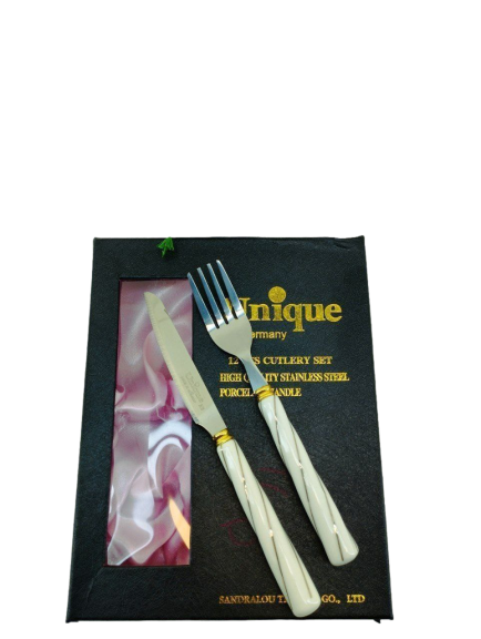 چاقو و چنگال دسته سرامیکی یونیک مدل 5017