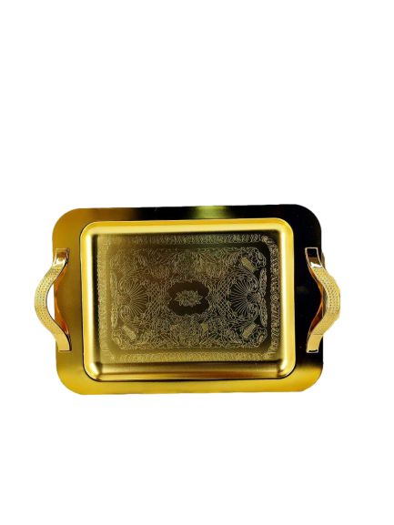 سینی نفیس مستطیل طلایی