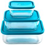 ظرف غذا 3 تایی شیشه ای مربع