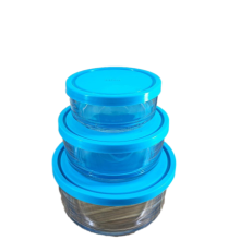 ظرف غذا 3 تایی شیشه ای گرد