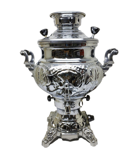 سماور با کوره 6 لیتری قلم زنی شاهین