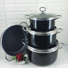 سرویس قابلمه ۷ پارچه طرح چدن دسته نقره ای صبا مدل 01179