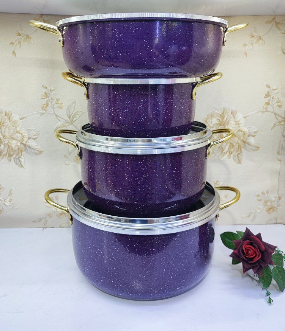 سرویس قابلمه ۷ پارچه طرح چدن دسته نقره ای صبا مدل 01179