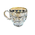 فنجان مدل اکوامارین لب طلا بسته 6 عددی