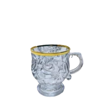 فنجان شیشه ای لب طلا رزانا