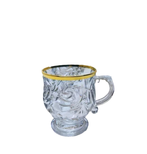 فنجان شیشه ای لب طلا رزانا