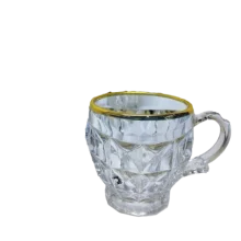 فنجان مدل اکوامارین لب طلا بسته 6 عددی