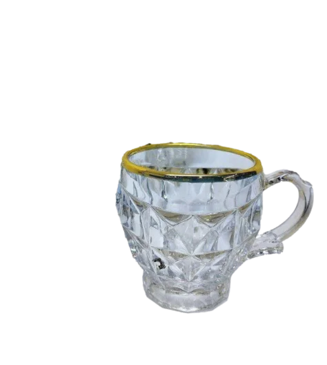 فنجان مدل اکوامارین لب طلا بسته 6 عددی