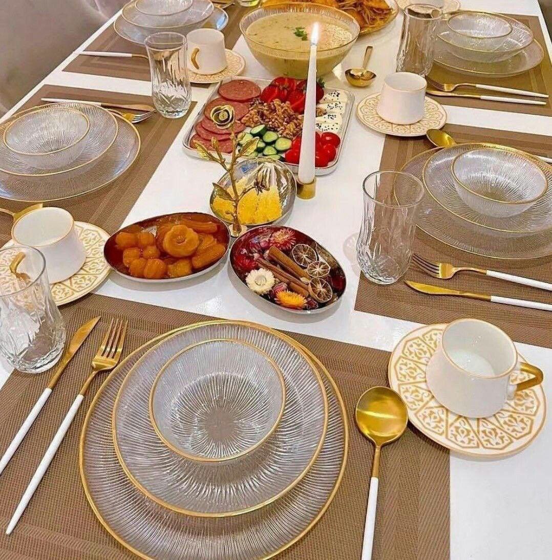 سرویس 33 پارچه گرد ساده لب طلا سولو