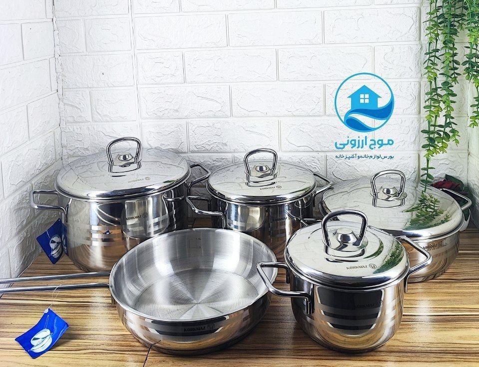 سرویس قابلمه 9 پارچه استیل مدل A-2000 کرکماز