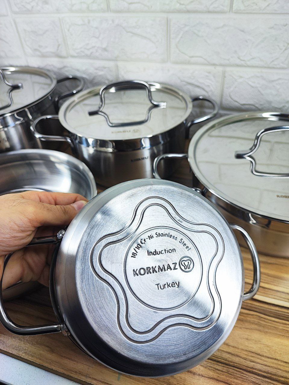 سرویس قابلمه 9 پارچه استیل مدل A-1900 کرکماز