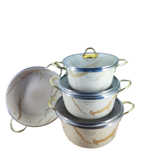 سرویس قابلمه 7 پارچه طرح سنگ دسته طلایی هلنا