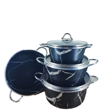 سرویس قابلمه 7 پارچه طرح سنگ دسته نقره ای هلنا