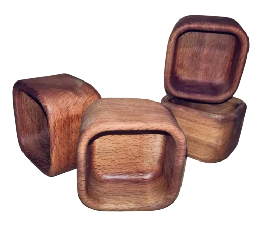 پیاله چوبی مربع 9*9 راش