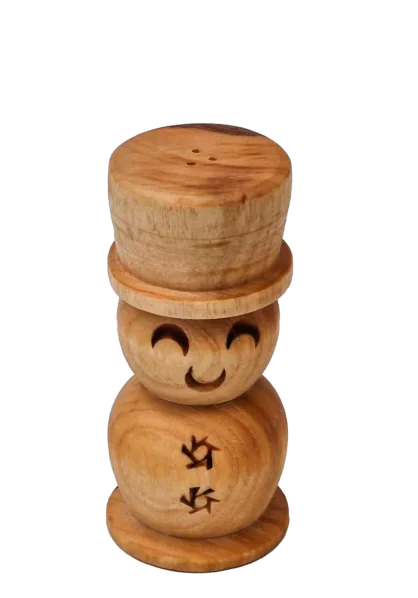 نمکدان چوبی راش طرح آدمک