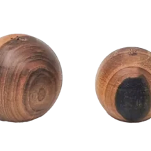 نمکدان چوبی راش طرح گوی