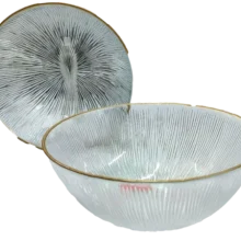 کاسه سالاد گرد بسته 2 عددی سولو لب طلا