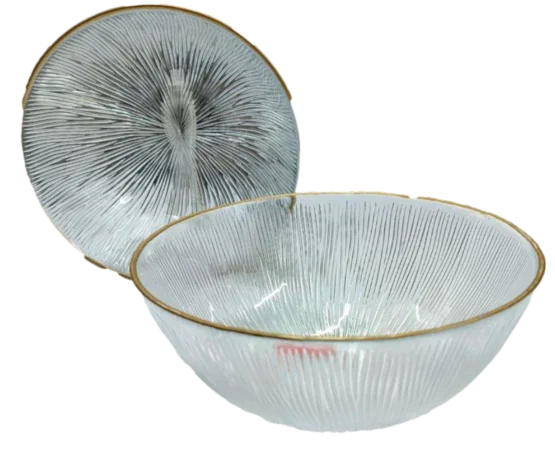 کاسه سالاد گرد بسته 2 عددی سولو لب طلا