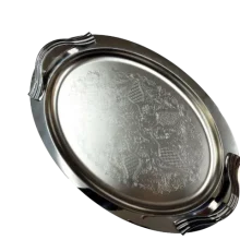 سینی استیل بیضی دسته دار مدل 1537