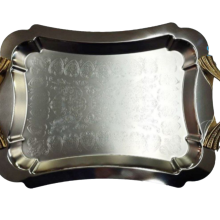 سینی مستطیل دسته طلایی مدل 7277