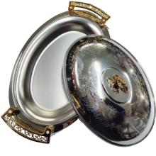 دیس بیضی دسته طلایی مدل 11554