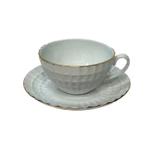 سرویس فنجان نعلبکی پیکسل لب طلا کد 223